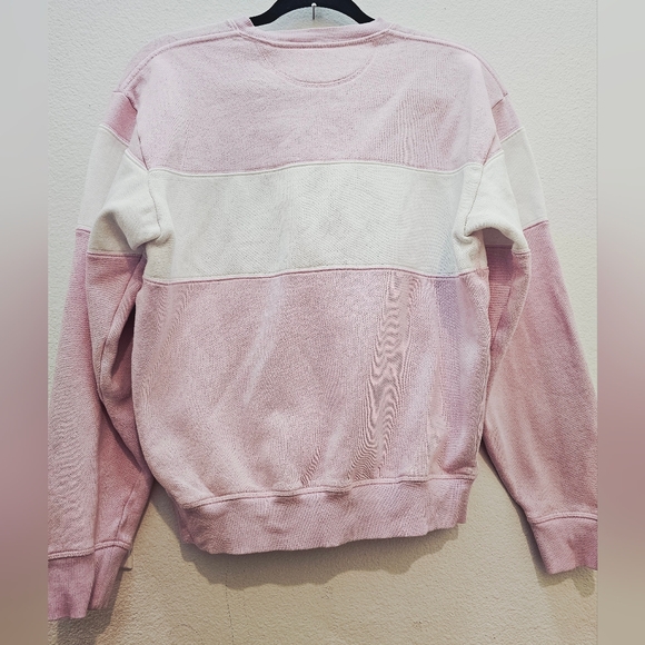 PINK Victoria's Secret Light Pink and White Pullover Fleece, Sice SM - Picture 2 of 6